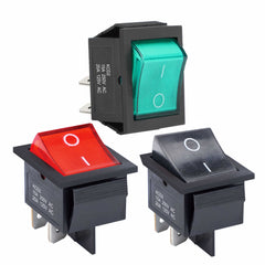 4 pins 2 position 3pcs rocker toggle switch in three colors with three different angles